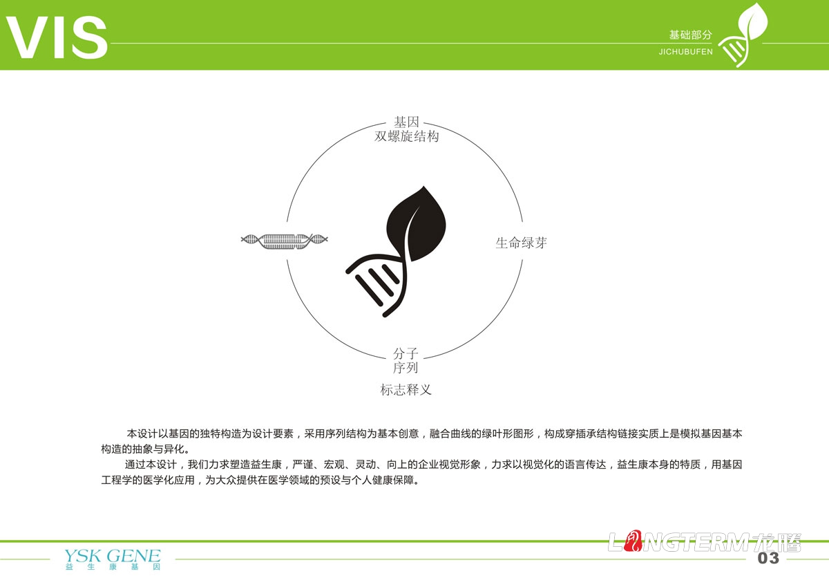 四川益生康基因工程品牌LOGO及VI形象设计|成都基因公司品牌形象标记商标设计公司